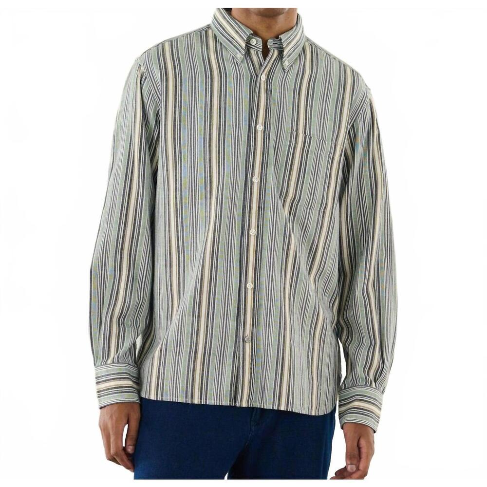 NEW ORIGINAL MADRAS TRADING COMPANY classic button down long sleeve shirt in win